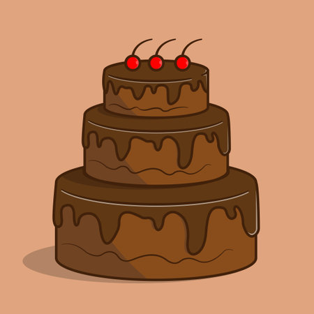 Cake design over beige background, vector illustration eps10