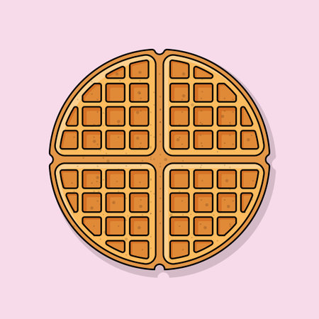 Waffle icon. Sweet dessert and pastry theme. Colorful design. Vector illustrationのイラスト素材