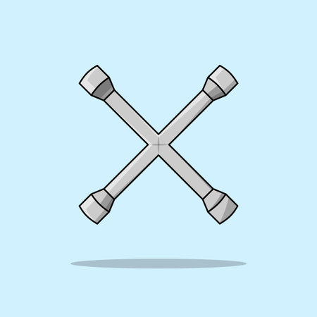 Crossed screwdriver icon on blue background. Vector illustration. Eps 10.のイラスト素材