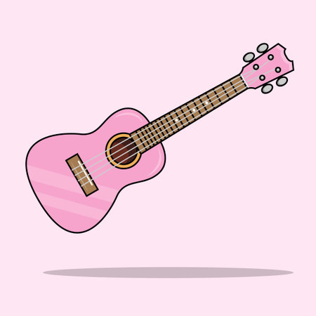 Ukulele icon on pink background. Vector illustration. Eps 10のイラスト素材