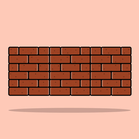 Brick wall icon. Flat illustration of brick wall icon for web designのイラスト素材