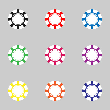Colorful casino chips icon set. Vector illustration. Eps 10.のイラスト素材