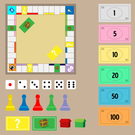 Board game for kids. Vector illustration. Board game for children.のイラスト素材