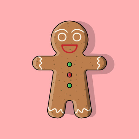 Gingerbread man. Vector illustration of a gingerbread man cookie.