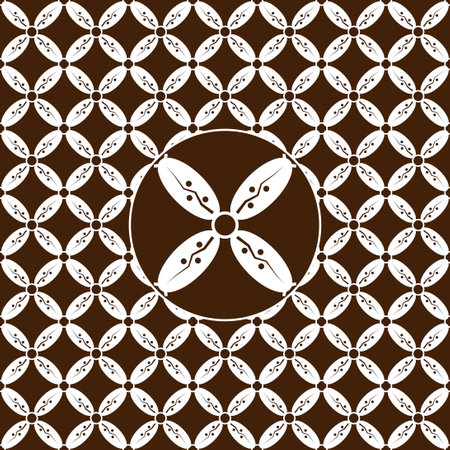 Seamless pattern with the image of a flower on a brown backgroundのイラスト素材