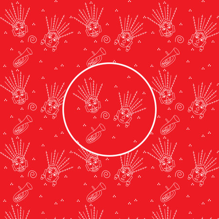 Seamless pattern with hand drawn tribal elements. Vector illustration.のイラスト素材