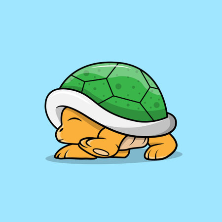 Cute turtle wearing a hat. Vector illustration in cartoon style.のイラスト素材