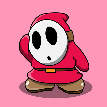 Funny Alien Character in Red Costume - Vector Cartoon Character Illustrationのイラスト素材