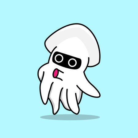 Cute cartoon octopus character design. Vector illustration. Flat designのイラスト素材