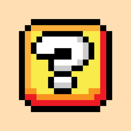 Pixel art question mark. Vector illustration in 8-bit style.