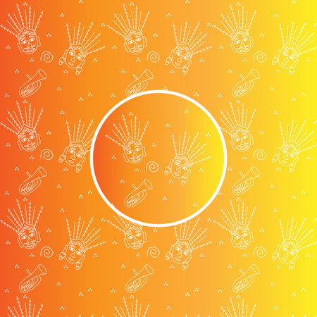 Cute hand drawn doodle tribal background. Vector illustration.のイラスト素材