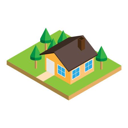 House isometric icon. Isometric illustration of house vector icon for webのイラスト素材