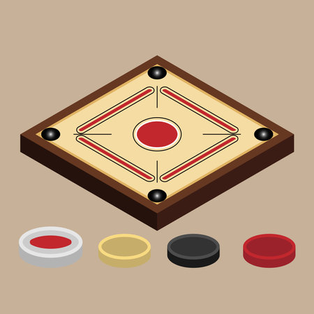 Isometric hockey puck and puck on the table. Vector illustration.のイラスト素材