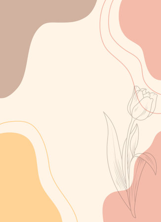Background with tulip flowers. Vector illustration in pastel colors.のイラスト素材