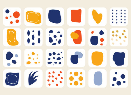 Set of hand drawn abstract shapes. Vector illustration in flat style.のイラスト素材