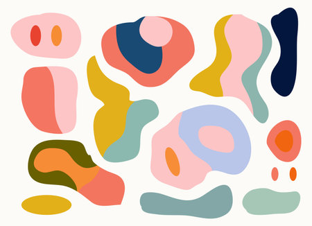 Abstract hand drawn vector pattern with organic shapes. Modern contemporary art.のイラスト素材