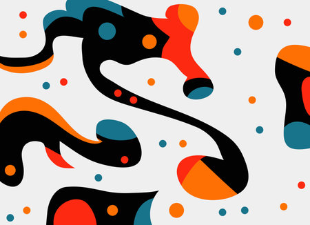 Seamless pattern with abstract shapes in memphis style. Vector illustrationのイラスト素材