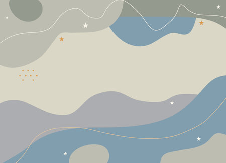 Abstract background with waves and stars. Vector illustration for your design.のイラスト素材