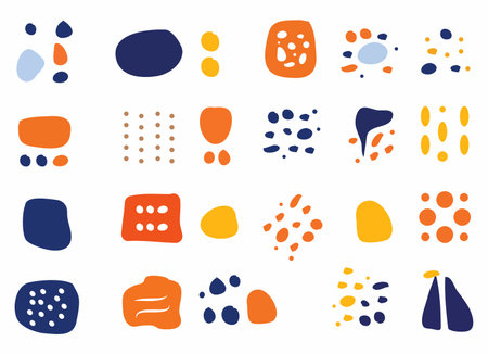 Set of hand drawn doodle shapes. Colorful vector illustration.のイラスト素材