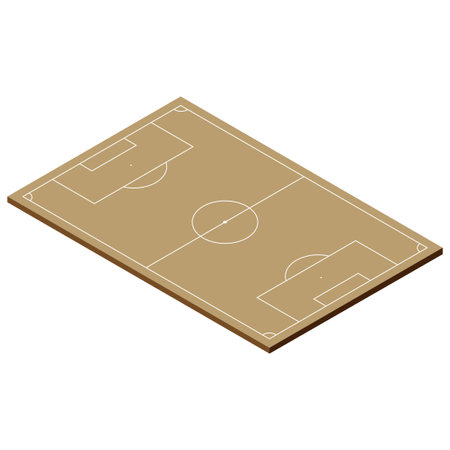 Isometric soccer field on a white background. Vector illustration design.のイラスト素材