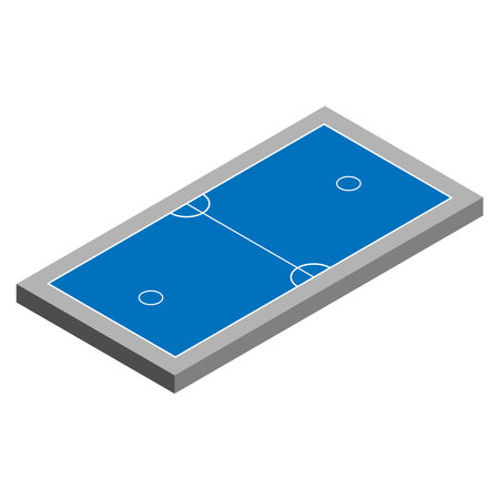 Tennis court isometric 3d icon isolated on a white backgroundのイラスト素材