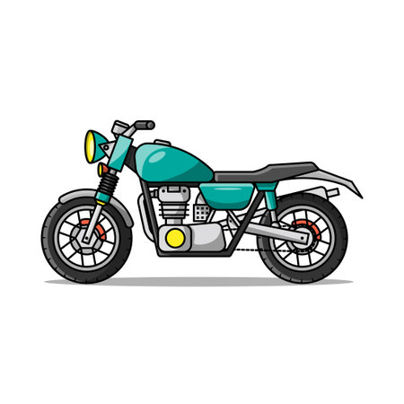 Motorcycle cartoon icon. Vector illustration of a chopper motorcycle.のイラスト素材