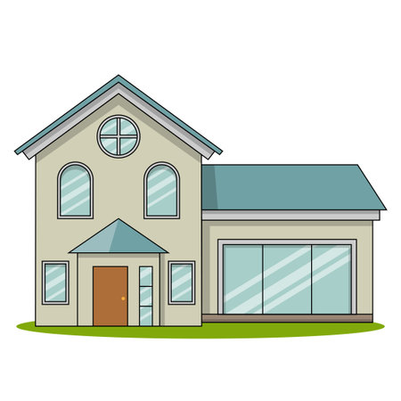 Illustration of a house on a white background. Vector illustration.のイラスト素材