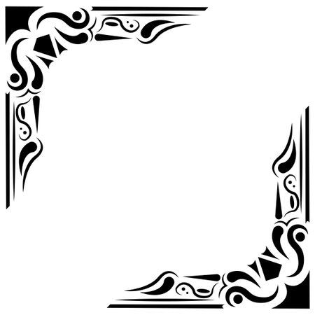 Border frame deco. Vector simple vertical line corner signboard.のイラスト素材