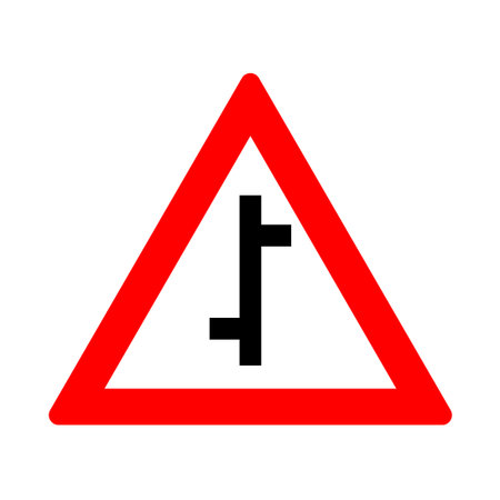 Traffic sign. Vector illustration. Red triangle on white background.のイラスト素材