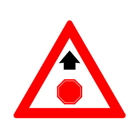 Traffic sign. Red icon on white background. Vector illustration.