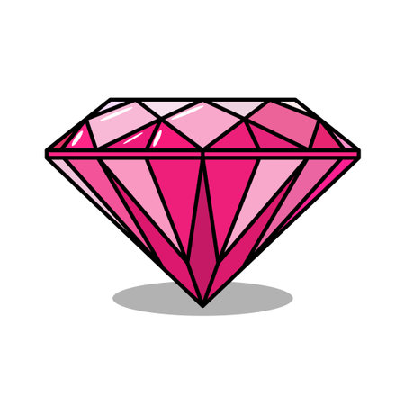 diamond cartoon icon vector illustration design graphic flat style pink diamond symbolのイラスト素材