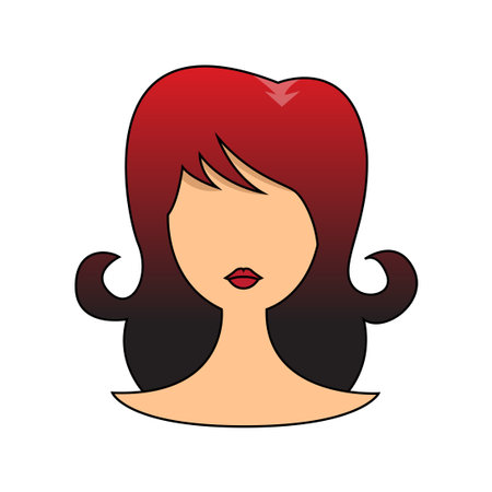 beautiful woman face with hairstyle design vector illustration eps 10のイラスト素材