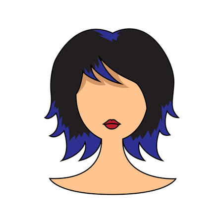 beautiful woman with hairstyle design, vector illustration eps10 graphicのイラスト素材