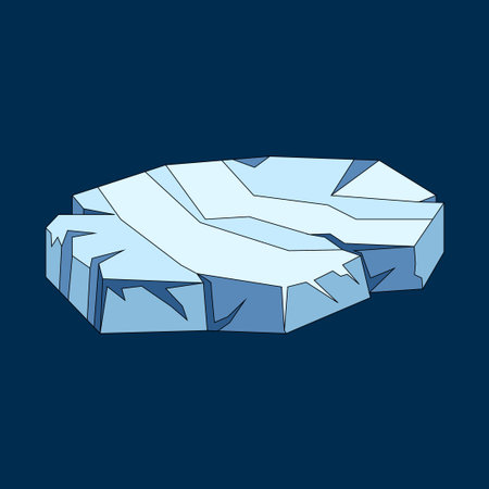 Iceberg vector illustration isolated on blue background. Ice block icon.のイラスト素材