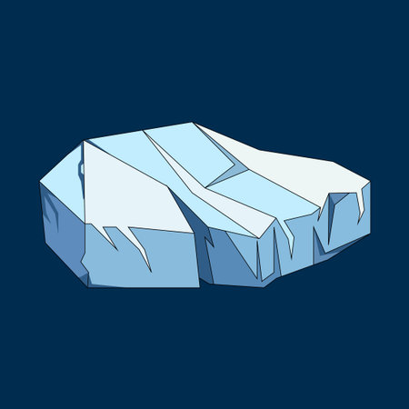 Iceberg. Vector illustration of a piece of ice on a blue background.のイラスト素材