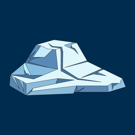 Iceberg icon. Vector illustration of a piece of ice on a blue background.のイラスト素材