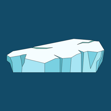 Ice floe icon in flat style isolated on blue background. Ice symbol stock vector illustration.のイラスト素材