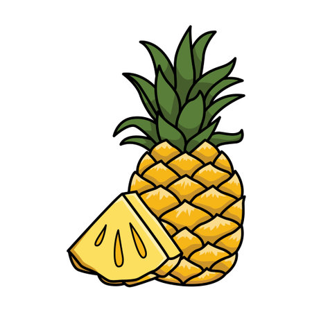 pineapple fresh fruit isolated icon vector illustration designicon vector illustration designのイラスト素材