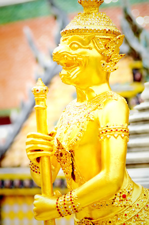 The Golden Sculture at Wat Phra Kaew.の写真素材