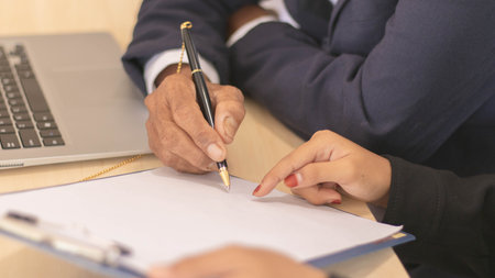 Business counselling Conference to analyze, confirmation of business marketing document permit and...