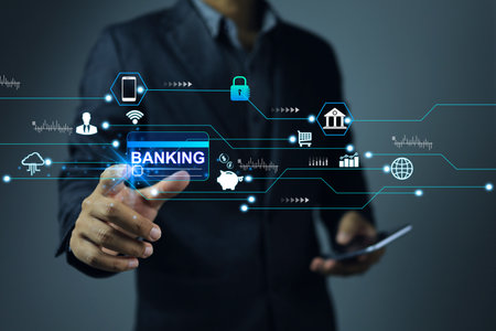 Business people do financial transactions with mobile banking, making it faster to do business and communicate with merchants or partners around the world, such as online shopping, digital marketing.の写真素材