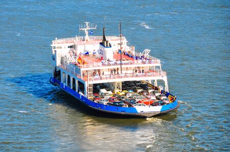 Ferry transportation Sailing on the seaの写真素材