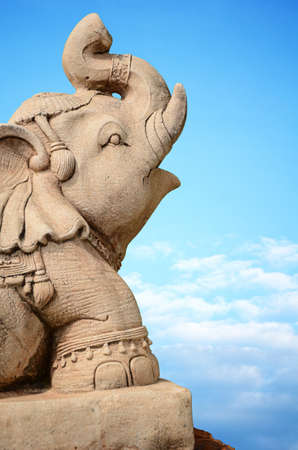 Craved sandstone elephant の写真素材