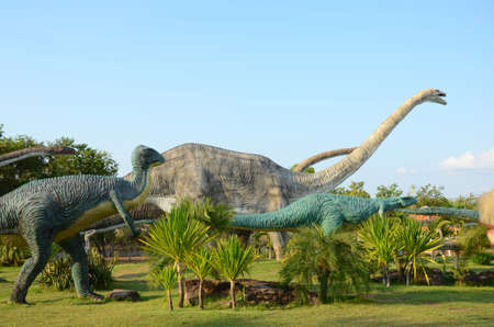 Public parks of statues and dinosaur bones at Phu-Kum-Khao in Kalasin province, northeast Thailand のeditorial素材