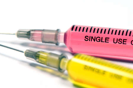 Syringe filled with medications の写真素材