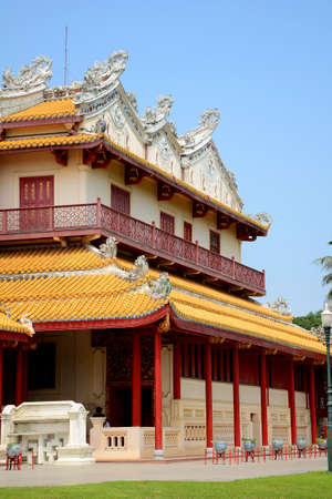 Chinese style pavilion, Bang-Pa-In Palace at Ayudhaya province, Thailand のeditorial素材