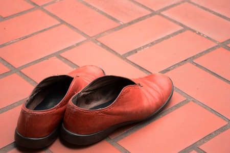 Old Leather shoes の写真素材