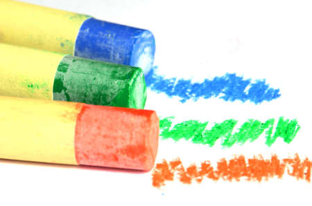 Oil Pastels on White Background 