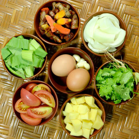 Prepared and Cut Vegetable in Separate Cup の写真素材