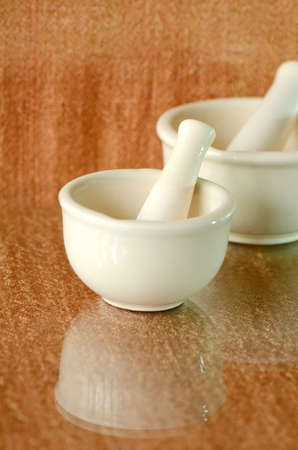 Porcelain herbal medicine grinder の写真素材